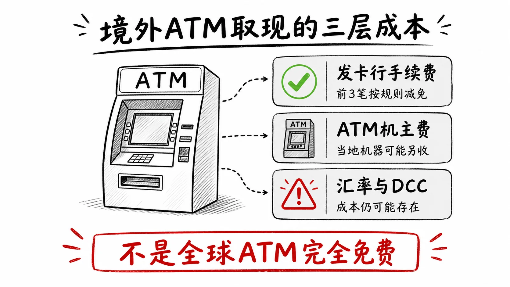 境外 ATM 取现费用构成示意图